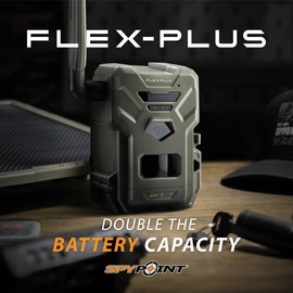 SPYPOINT Flex-Plus Cellular Trail Camera, 36MP Photos and 1080p Videos w/Sound, Double The Battery Capacity, GPS-Enabled, Dual-SIM LTE Connectivity, 100' Flash & Detection Range, 4 Capture Modes