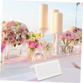 STOBAZA 100pcs Elegant Blank Place Cards for Weddings and Events Premium Wear Resistant Paper Tent Cards for Table Settings for Banquets and Parties Personalize Your Seating Arrangements