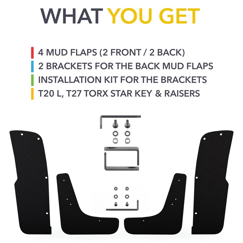 TWRAPS Slim Mud Flaps for Rivian R1T and Rivian R1S