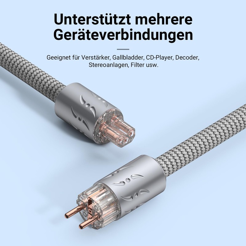Viborg 1x High End HiFi Schuko Plug Power Plug to