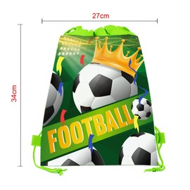 12 Pcs Soccer Themed Drawstring Non Woven Bag Beach Backpack Sports Picnic Organizer Bag For Outdoor Sports Fitness Travel