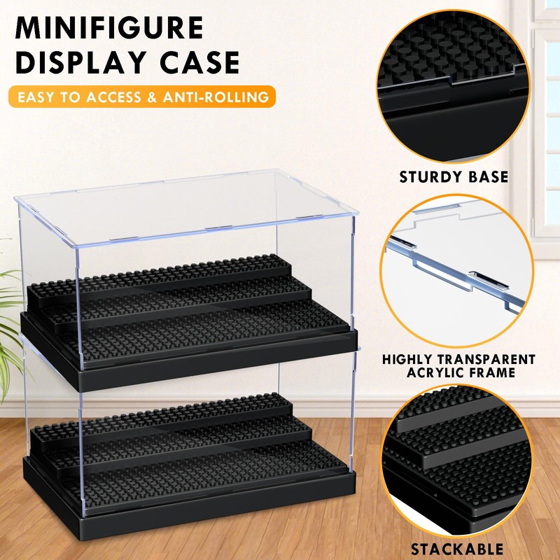 KKU KKU Display Case for Minifigure Action Figures Blocks, Acrylic