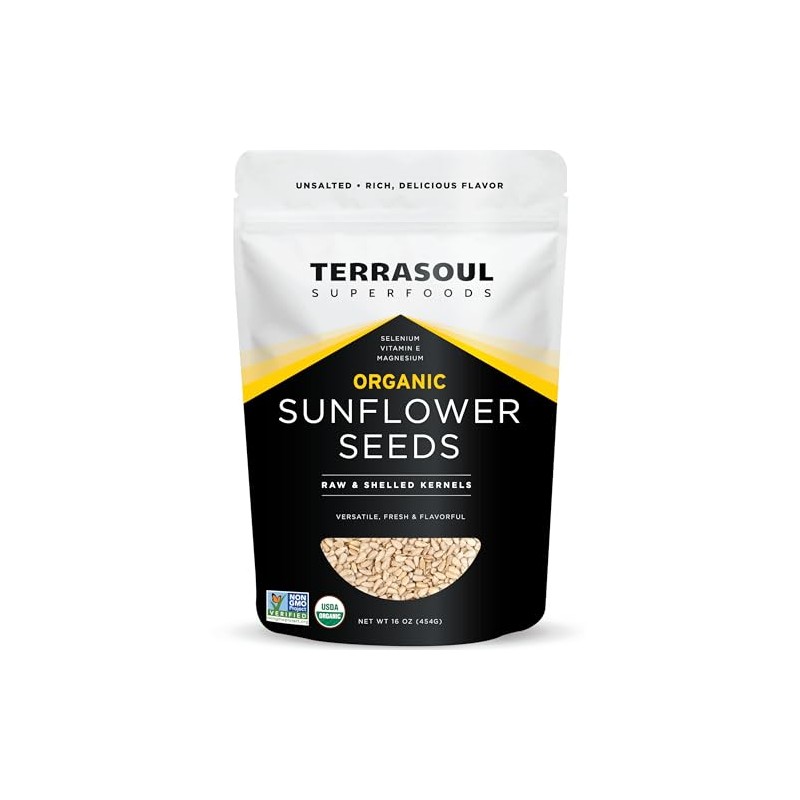 Terrasoul Superfoods Organic Hulled Sunflower Seeds, 16oz, Hulled | Fresh