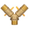 01 Gas Switch Valve, Brass 3-Way Y Shaped Ball Valve