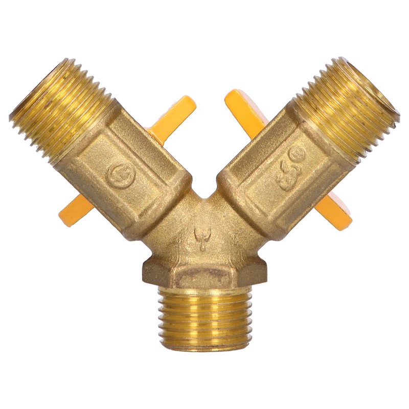 01 Gas Switch Valve, Brass 3-Way Y Shaped Ball Valve