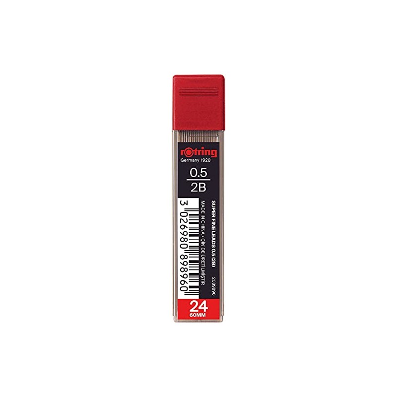 rOtring 0.5mm 2B Super Polymer Pencil Lead - Pack of