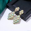 EVER FAITH Women's Earrings Wedding Bridal Rhombus Rhinestone Crystal Hollow