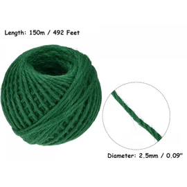 eMKay® Green Garden Jute Twine 3 Ply - PACK OF 1 150m Balls of Garden Twine Garden String for Arts Crafts Gardening Wedding Décor Packing Christmas & Around the Home -TOTAL-150 METRE / 492 FEET APPROX