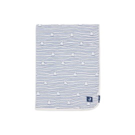Jollein Miffy Stripe Navy Baby Blanket, 75 x 100 cm, 100% Cotton, For Baby Cot, Muslin Blanket, 0.5 TOG, Oeko-Tex Certified