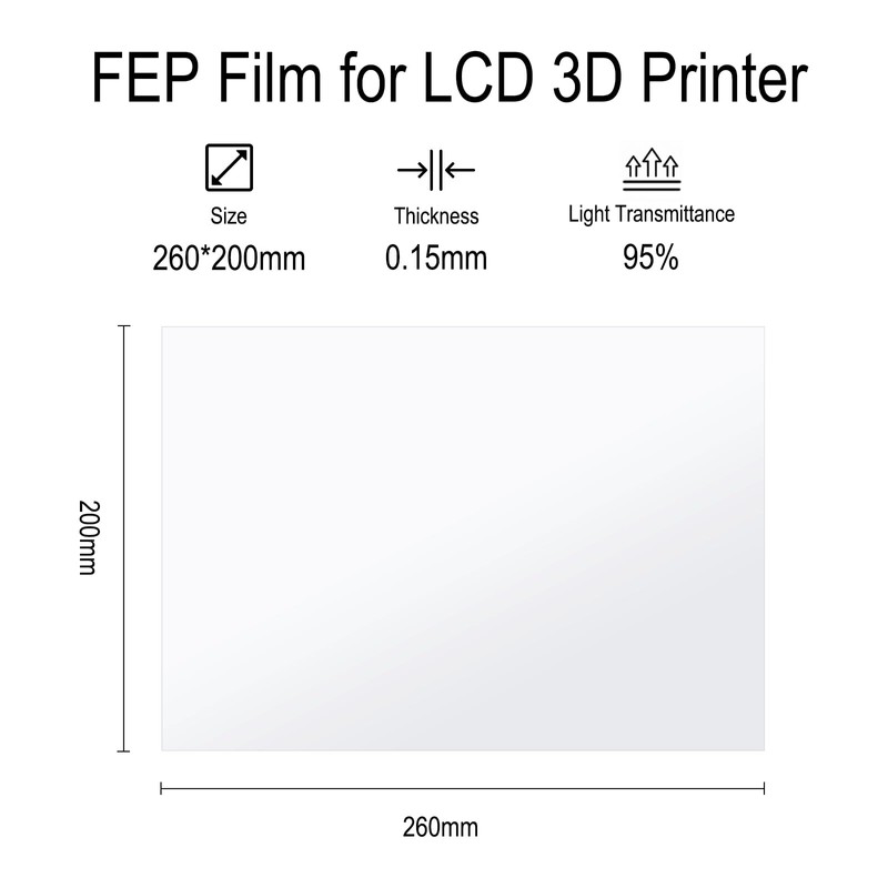 TMYPN 6PCS 260 * 200 * 0.15mm FEP Película de