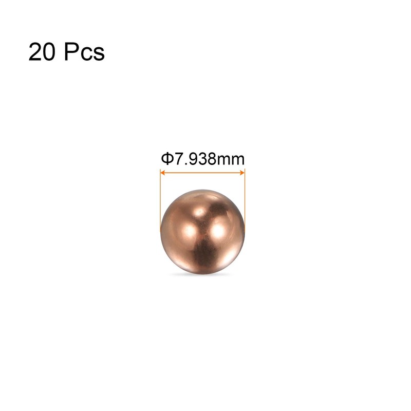 sourcing map 20pcs 5/16" Precision Solid Copper Bearing Balls for