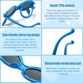 LDDYKZY Children's Sunglasses for Polarised Protection, Flexible and Flexible Frame, Safe and Comfortable Children's Sunglasses