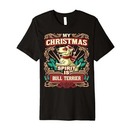 Bull Terrier My Christmas Spirit Dog Santa Claus Elf X-Mas Premium T-Shirt
