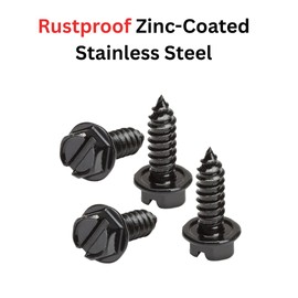 Rustproof Stainless Steel License Plate Screws – Set of 4 Premium Self-Tapping Screws for Cars and Trucks – Durable Bolts for License Plate Installation (Screws Only)