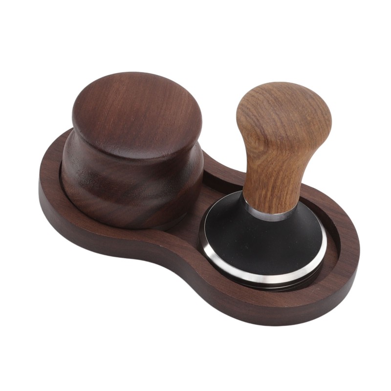 Coffee Hammer Tamping Kit Walnut Stainless Steel Tamper Distributor Set