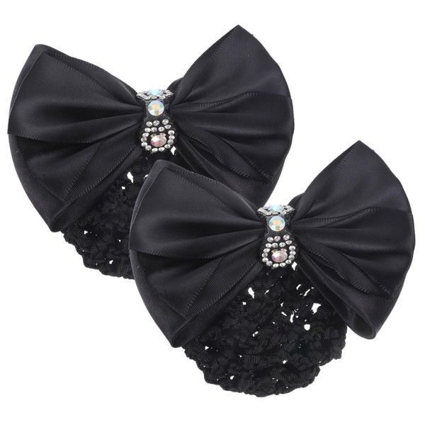 FOMIYES 2sets Women Hair Bow Clip Bun Cover Net Hair