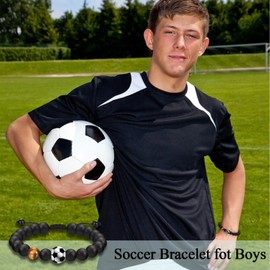 EFVISD Soccer Bracelet for Teenage Boys, Boys Soccer Gifts for Teen Boys Son Grandson Brother Nephew Friend Soccer Players