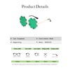 WDZAYXC Clover Glasses, Leaf Clover Metal Frame Glasses, Trendy Glasses