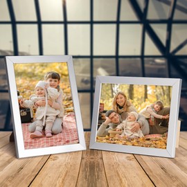 Giftgarden 5x7 Picture Frame Silver Set of 7, Multi Modern 5 x 7 Silver Frames for Wall or Tabletop Display