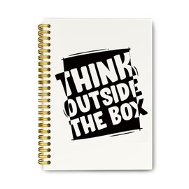 THDSE Minimalist Motivational Journaling Notebooks, Think Outside The Box Spiral Hardcover Notebook, Inspirational Notepad for School Student College, Notebooks College Ruled 5.5 x 8.3