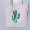unbrand Canvas tote With Zipper, cute cactus shopping bag 13"×14"