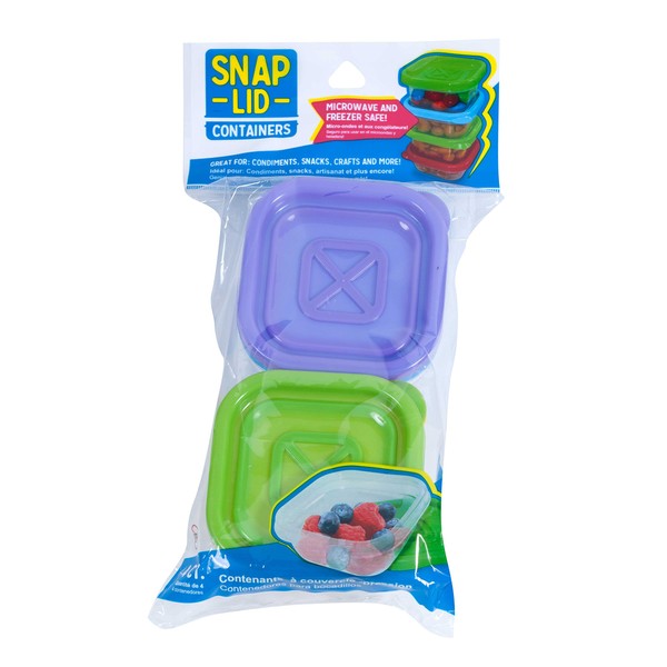 Jacent Snap Lid Containers, Food Storage 1/2-Cup Portion Control Snack-Size