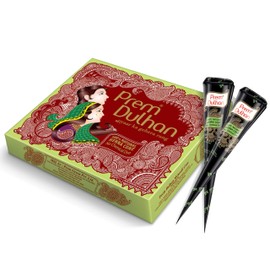 Prem Dulhan Mehendi Cone 12pc in 1 box, 100% Pure Leaf Of Natural Henna No Chemicals, No PPD, Green & Cone Black(Pack of 1)