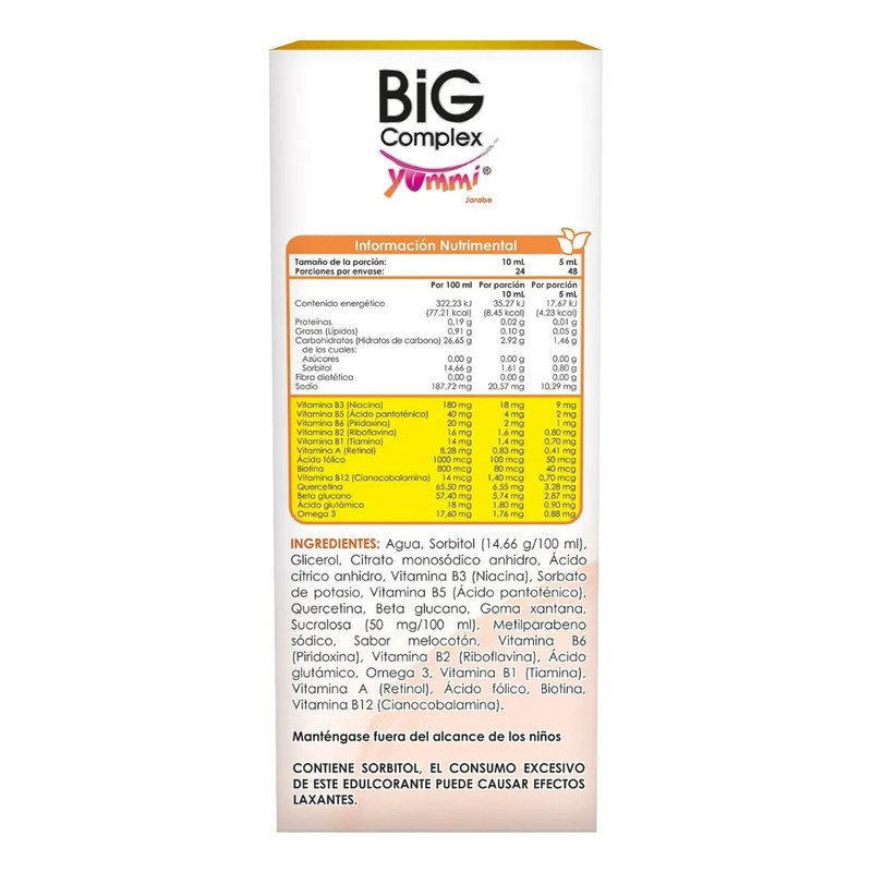 Big Complex Yummi Omega 3, Beta-glucano Jarabe C240ml Cmd Sabor