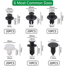 5 PCS Fasteners Remover Clips Kit, 100PCS Car Fixing Clips, 6 Types Car Plastic Mounting Set, Bumper Mounting Clips Kit, Door Trim Panel Clips Car Body Rivets Mounting Kit, Nylon Expansion Rivets