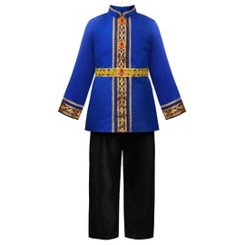 ReliBeauty Medieval King Costume Children Boys with Crown 120