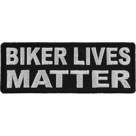 Patch, Embroidered Patch (Iron-On or Sew-On), Biker Lives Matter Motorcycles Riders, 4" x 1.5"