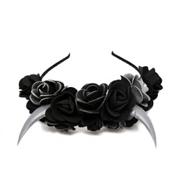 Handmade Black & Silver Horns Headband