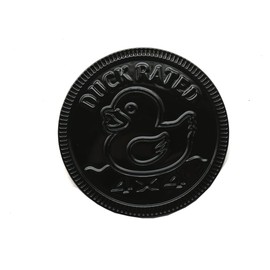 Chywcar Duck Badge Rated Car Emblem, 4 x 4 3D Metal Car Badge Decals Stickers Round Emblem, Car Exterior Emblems Badge Compatible with Jeep Wrangler Vehicles Trucks SUV RV (Duck Rated-Glossy Black)