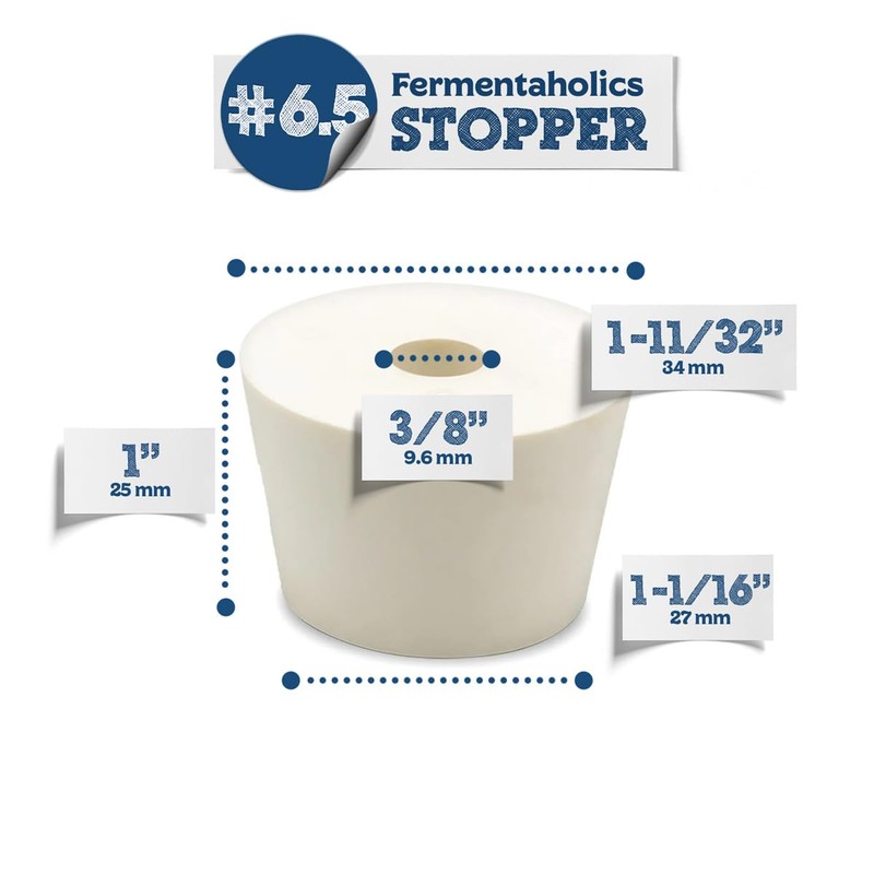 Fermentation TPE Rubber Stoppers 4-Pack – Drilled Bungs for Airlocks