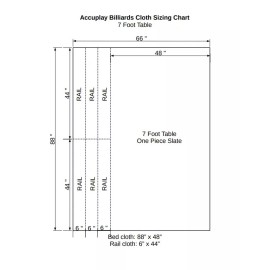 Accuplay Worsted Blend Fast Speed Pre Cut Pool Felt - Billiard Cloth For 7' - Gray