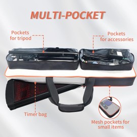 GAN XIN 30 x 18in Large-Capacity Portable Bag for LED Clock, Multifunctional Bag with Two External Pocket and A Mesh Pocket for Tripod and Accessories.