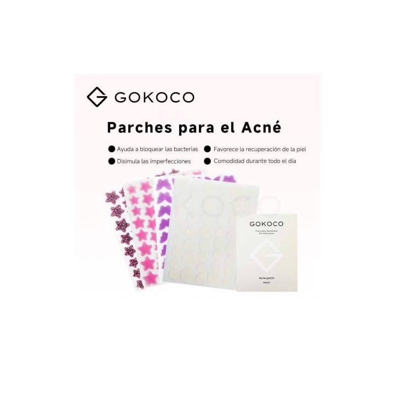 GOKOCO Parches para Acné 306 Pack, Estrella de 6 colores