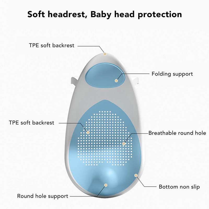 Foldable Soft TPE Baby Bath Support Safe PP Ergonomic Round
