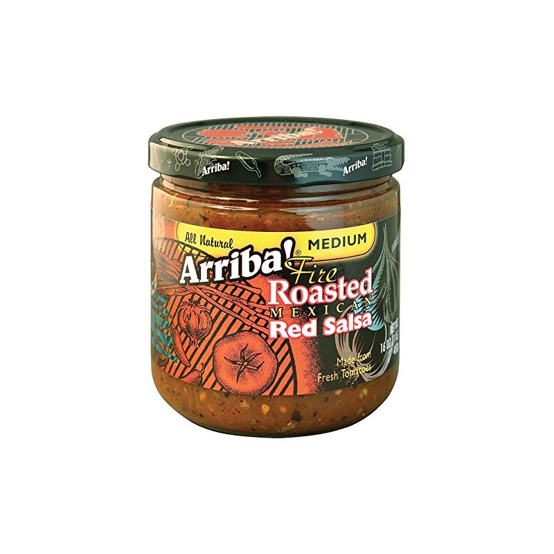 Arriba Fire Roasted Mexican Red Salsa Medium 16 Ounce (Pack