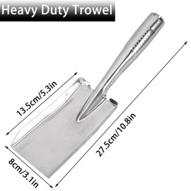 Garden Shovel Hand Trowel Garden Tool, Heavy Duty Stainless Steel Gardening Tools, Rust Resistant Spade Hand Shovel for Transplanting Weeding Moving and Smoothing Digging Planting