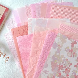 Aromoty 20Pcs Handmade Scrapbook Paper Craft Textured Paper Morandi A5 sheet Mesh Fabric Mulberry Special Paper Mix for Scrapbooking Junk Journal Journaling Supplies DIY Materials,5.8x8.2 inches