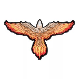 PatchStop - World's Largest Patch Store Flying Eagle With Flaming Wings Patch, Eagle Back Patches - Large