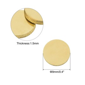 MECCANIXITY Stamping Blank Brass Round DIY Tags Yellow, 9mm/0.4" for Crafts Decoration, Pack of 24
