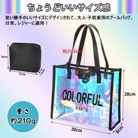 JANLOFO Pool Bag, Girls, Beach Bag, Plastic Bag, Pool, Transparent Bag, Swimming, Hot Spring Bag, Swimming Bag, Elementary School Students, Beach Bathing, Sports Festival, Black