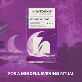 Good Night Organic Evening Tea – Herbal Tea with Chamomile, Hibiscus, Fennel & Reishi – Caffeine Free Evening Tea Bags – Flavoured Tea – 72 x Individually Wrapped Organic Tea Bags – Bedtime Calm