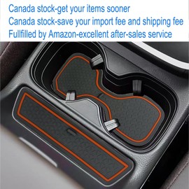 Compatible with Honda CR-V CRV Accessories 2023 2024 Cup Holder Insert Center Console Liner Trim Door Packet Mats Non-Slip Anti Dust Premium Custom Interior 18PC Set (Orange Trim,2024 Upgraded)