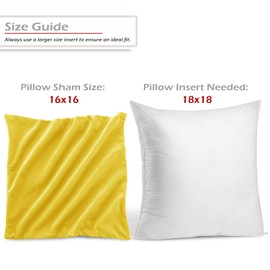 Nestl Throw Pillow Covers, Cozy Velvet Decorative Outdoor Pillow Covers 16 x 16 Inches, Soft Solid Cushion Covers for Sofa, Bed and Car, Set of 4 - Yellow