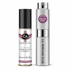 CA Perfume Duo Impression of More Than Words For Women And Men Perfume Layering Set Long Lasting Travel Size EDP + Body Oil Roll-On Bottle 0.27 Fl Oz+0.33 Fl Oz