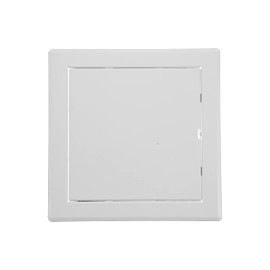 6" x 6" Steel Access Panel - Indoor Use - Opening Flap - Box Door Lock - Inspection Hatch - White Polymer Coating - for Walls & Ceilings