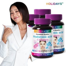 [홀리데이즈] 히알루론산 콜라겐 120정 4병 (16개월분) [Holidays] Hyaluronic Acid Collagen 120 Tablets 4 Bottles (16 Months Supply)